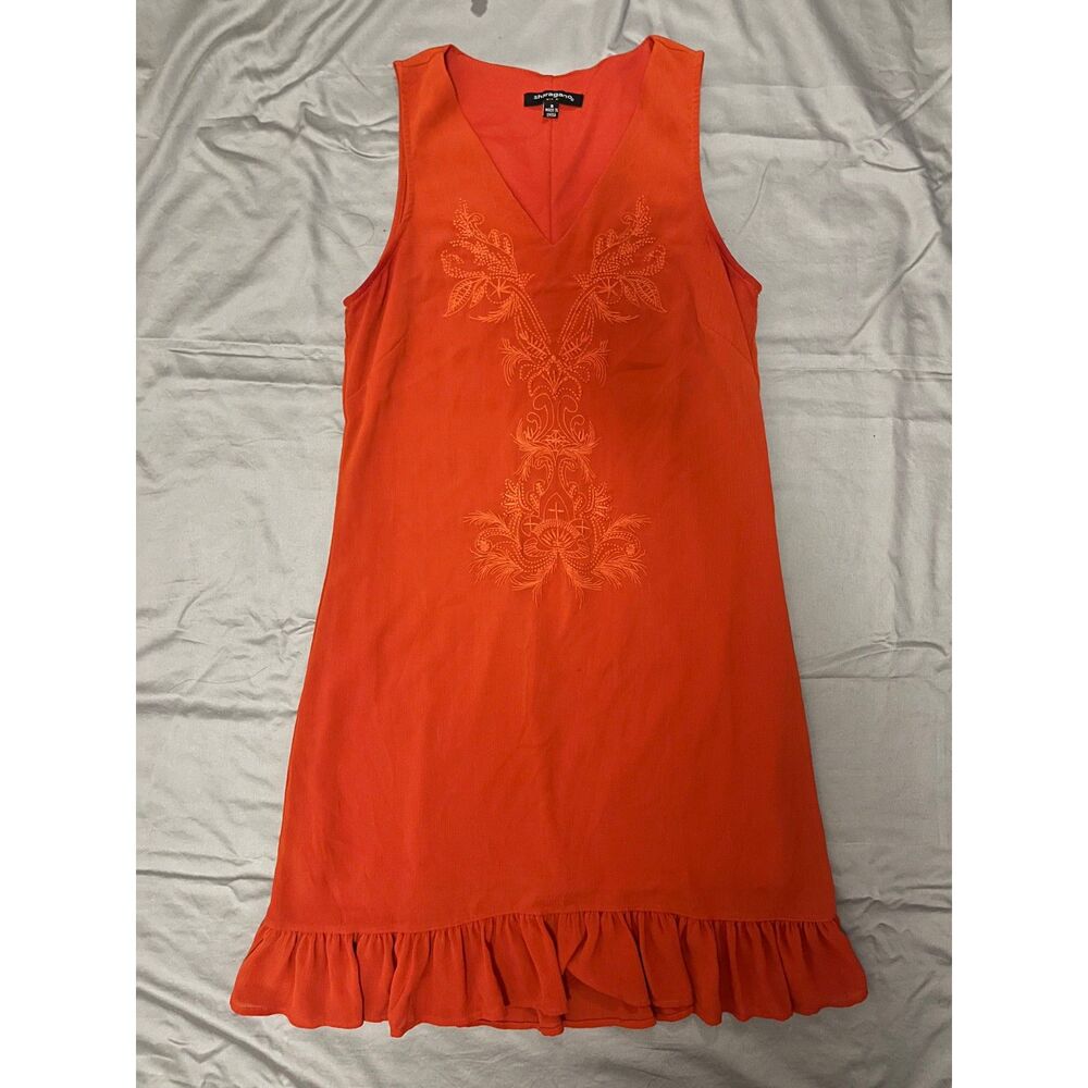 Sharagano - Y2K Embroidered Sleeveless Midi Dress